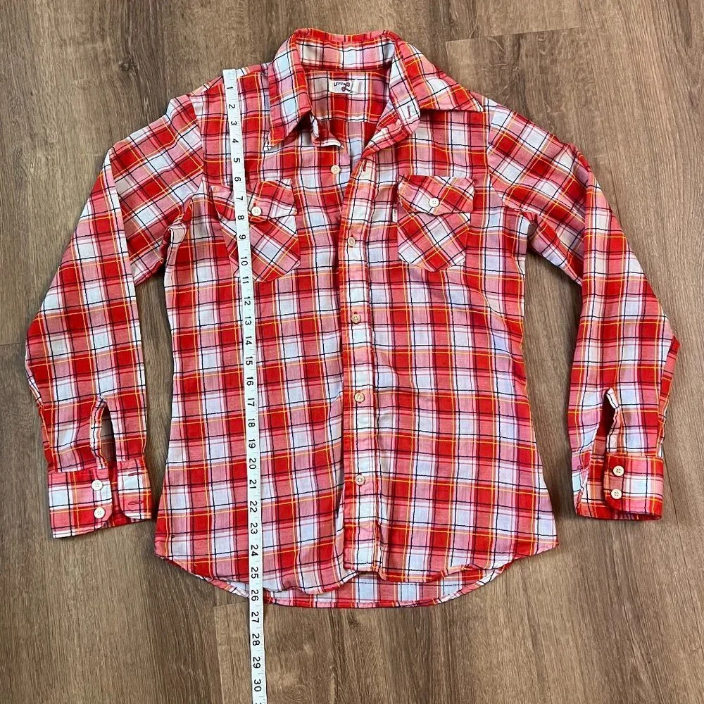 Levi's Vintage 70s Red Plaid Button Down Shirt